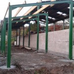 Concrete panal wall inside shed