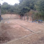 First stage of concreting cattle handling system and yard