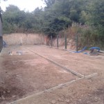 First stage of concreting cattle handling system and yard