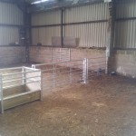 Walkthrough sheep feeder with hanging gates